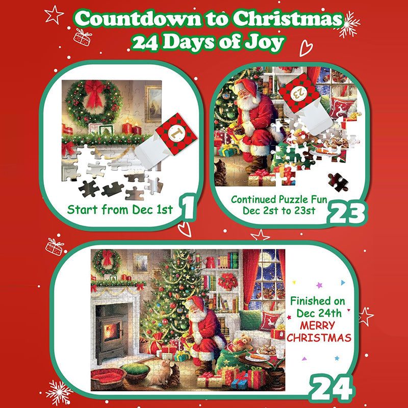 1008PCS Rompecabezas de Navidad Calendario de Adviento - Regalo de Navidad