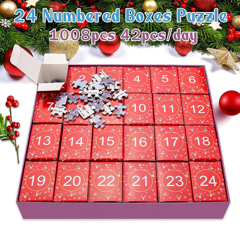 1008PCS Rompecabezas de Navidad Calendario de Adviento - Regalo de Navidad