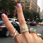 Anillo apilable de lujo de diseño Mónaco para mujeres