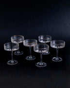 Vasos de cóctel con diseño estriado - Set de 6