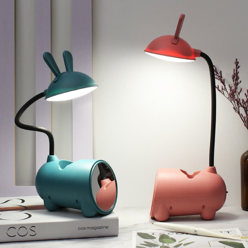 Lámpara Táctil LED BunnyGlow Kreative con Soporte para Lápices | Función de Carga USB | Lámpara de Escritorio | Decoración para Habitaciones Infantiles