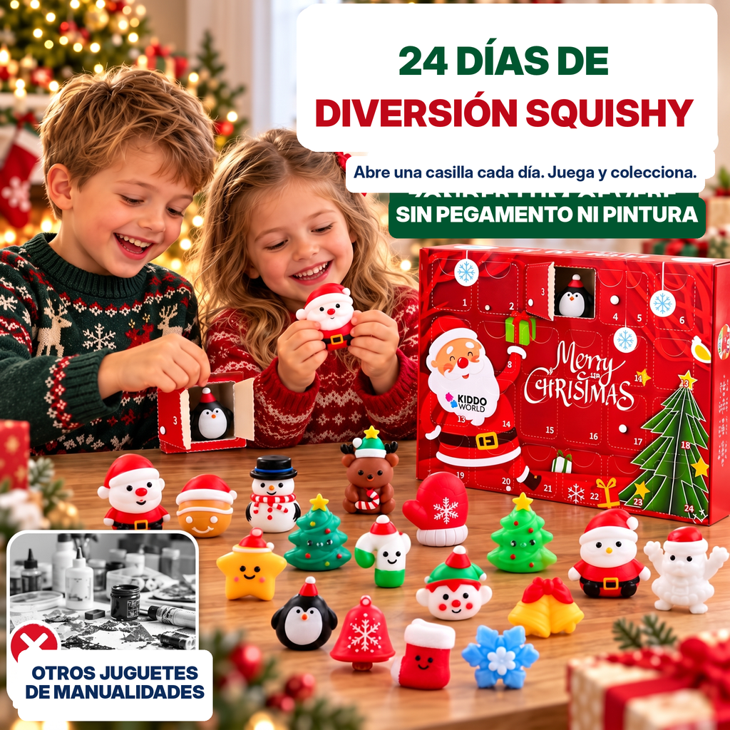 Calendario de Adviento Squishy de Navidad – 24 juguetes squishy misteriosos (3+ años)