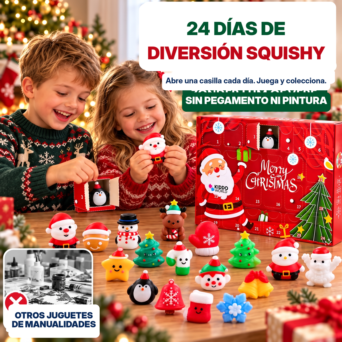 Calendario de Adviento Squishy de Navidad – 24 juguetes squishy misteriosos (3+ años)
