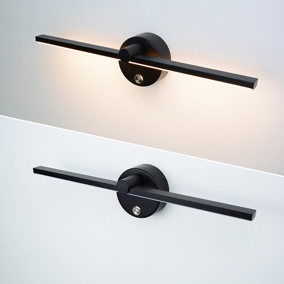 Lámpara de pared LED de espejo con interruptor de barra larga de aluminio minimalista nórdico