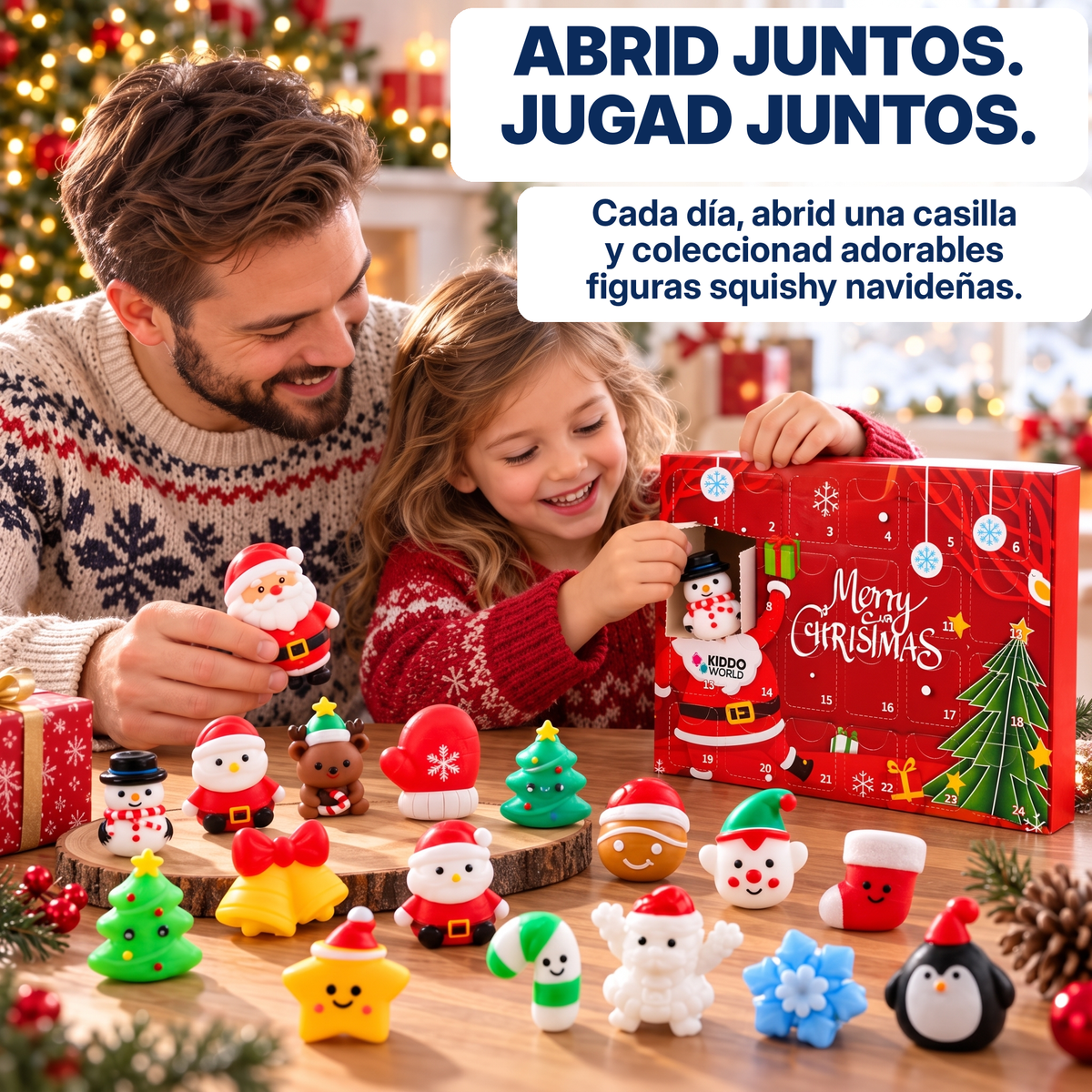 Calendario de Adviento Squishy de Navidad – 24 juguetes squishy misteriosos (3+ años)