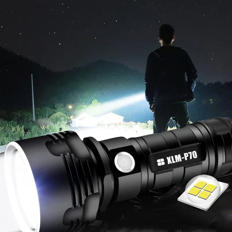 Linterna LED de alto rendimiento de 30,000-5,000 lúmenes, impermeable