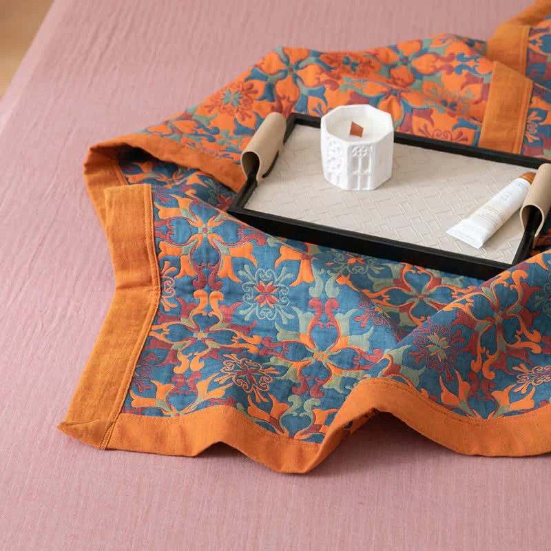 Colcha de Algodón de Seis Capas con Diseño Azul – Manta de Confort TerraLoom