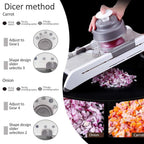 ProSlice Mandolina Cortadora de Verduras – Cuchillas de Acero Inoxidable Ajustables para Corte Preciso