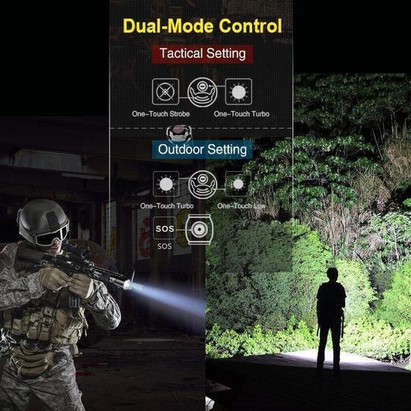 Linterna LED de alto rendimiento de 30,000-5,000 lúmenes, impermeable