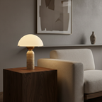 MarbleSphere | Lámpara de Mesa Escultural de Piedra Natural Elegante para Sala de Estar