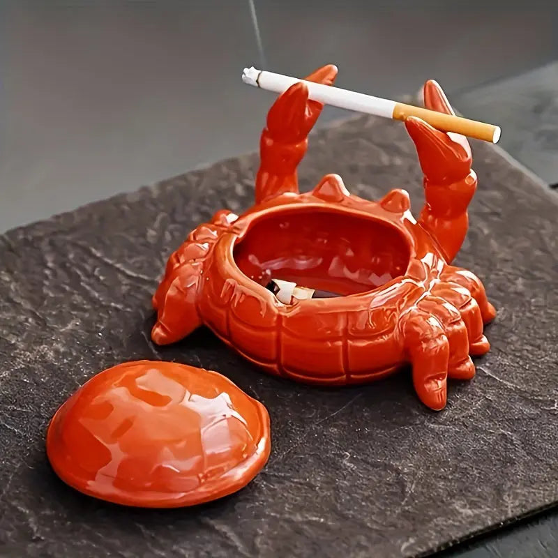 CrabbySmoke – Cenicerito único en forma de cangrejo con tapa