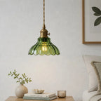 Lámpara Colgante de Vidrio Diseño Floral Vintage