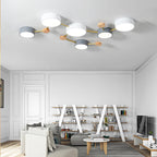Lámpara de techo LED escandinava de madera y metal