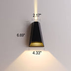 Moderna lámpara de pared LED exterior iluminada de arriba hacia abajo en forma de trapecio