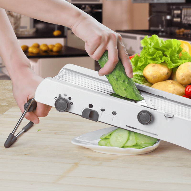 KITCHENWISE - Cortador de Mandolina de Acero Inoxidable 18 en 1
