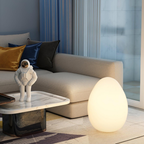SolStone | Lámpara de Pie Escultural de Huevo Minimalista Moderna para Sala de Estar