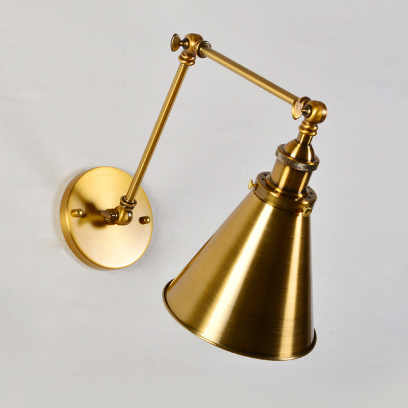 Luz de Pared de Lámpara de Bronce 1 Kit de Montaje en Pared de Metal Antiguo con Brazo Giratorio Flexible