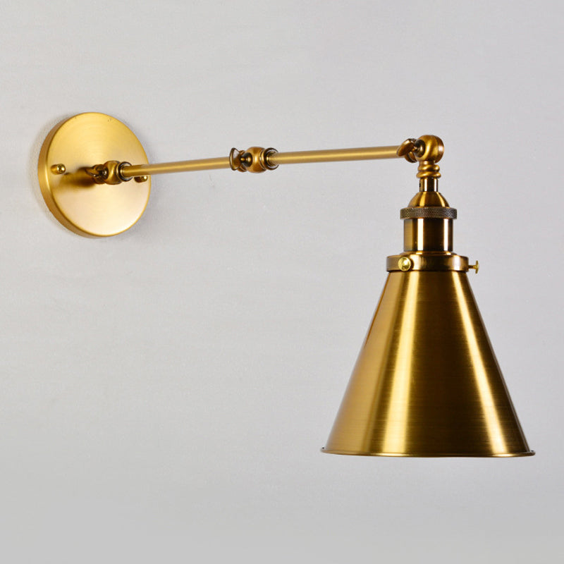 Luz de Pared de Lámpara de Bronce 1 Kit de Montaje en Pared de Metal Antiguo con Brazo Giratorio Flexible