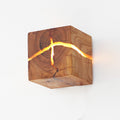 Luz de pared empotrada Cube Crack Wood Creativa Nórdica LED Beige
