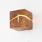 Luz de pared empotrada Cube Crack Wood Creativa Nórdica LED Beige