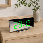 Reloj Despertador Digital LED Curvado y Elegante con Función de Regulación de Brillo