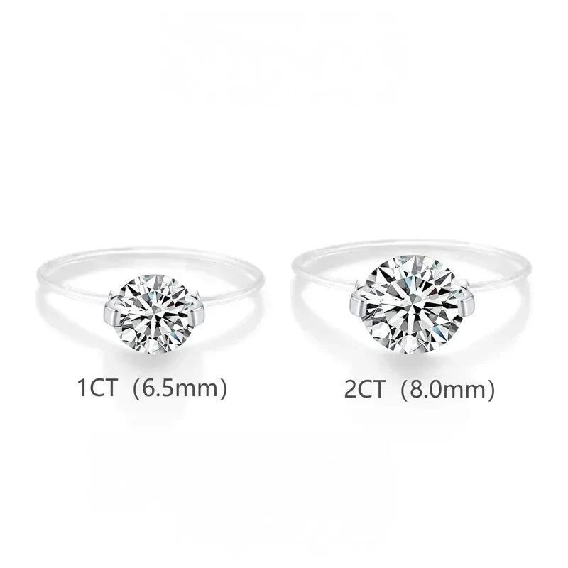 Anillo de Banda Invisible de Moissanita de 1-2 Quilates S925