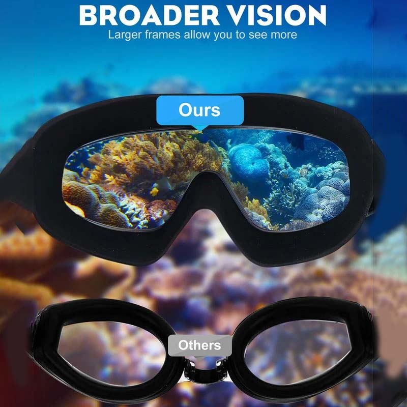 Gafas de natación antiempañantes de visión amplia
