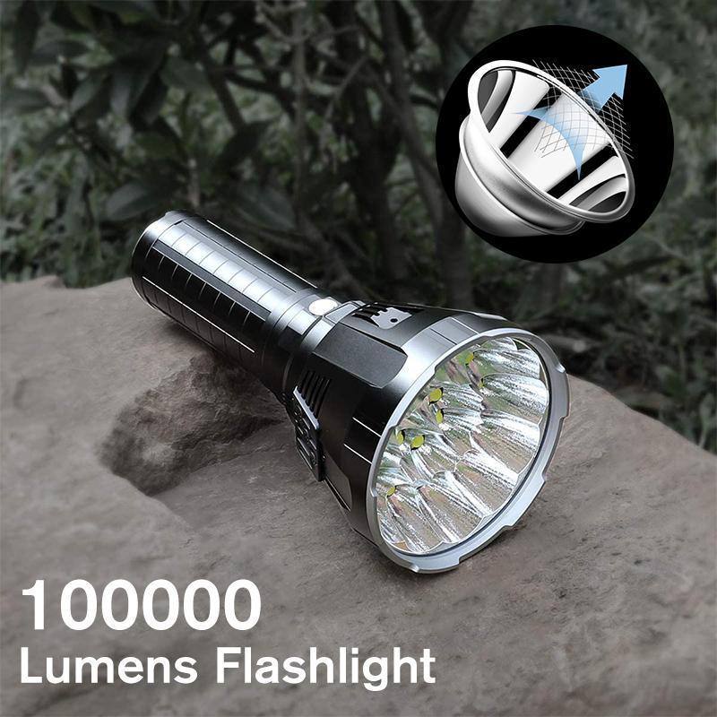 Linterna LED de alto rendimiento de 30,000-5,000 lúmenes, impermeable