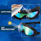 Gafas de natación antiempañantes de visión amplia