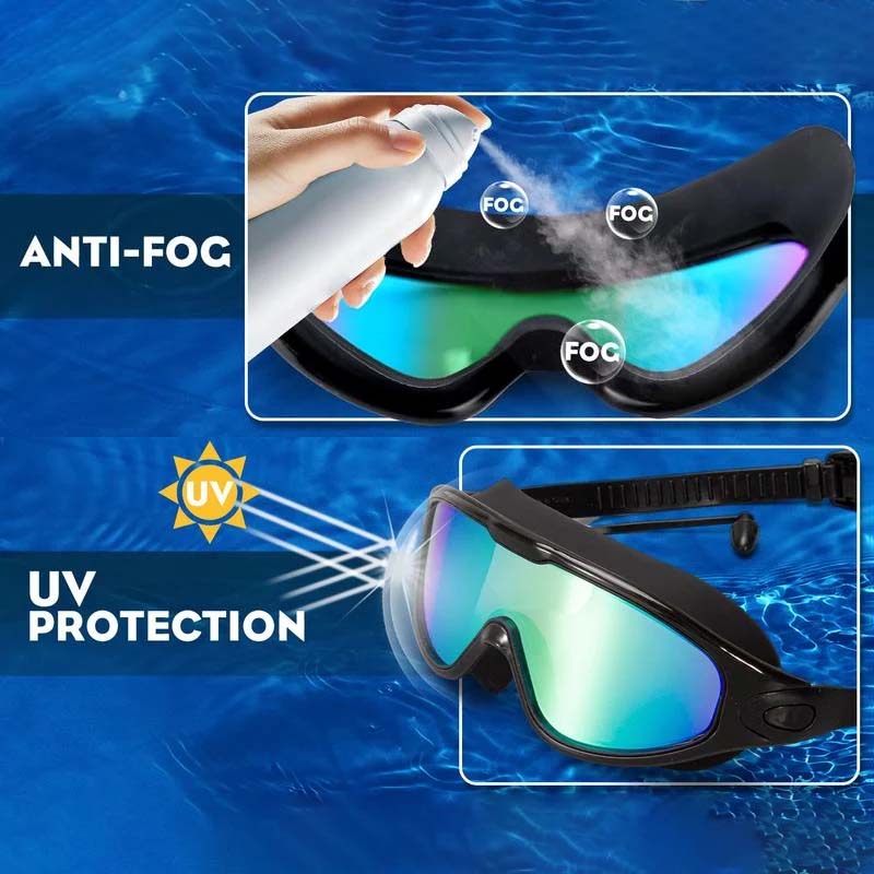 Gafas de natación antiempañantes de visión amplia