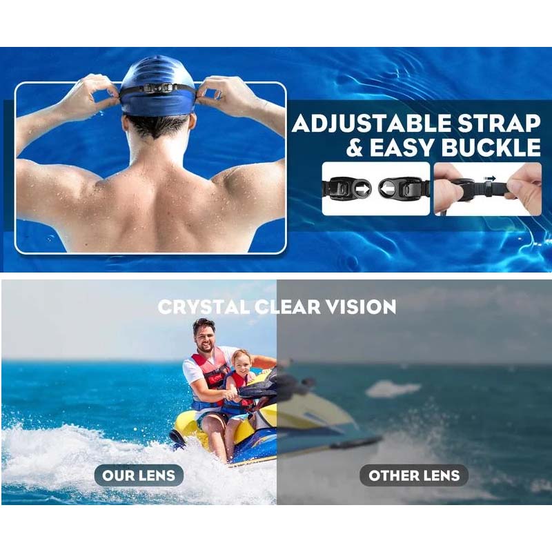 Gafas de natación antiempañantes de visión amplia