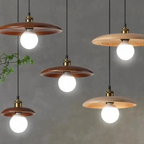 Oriva | Lámpara colgante en forma de disco de madera
