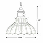 Lámpara Colgante de Vidrio Diseño Floral Vintage
