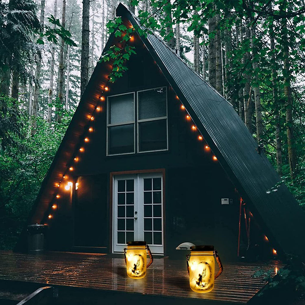 Luz LED Exterior de Tarro de Vidrio Esmerilado Solar Creativo