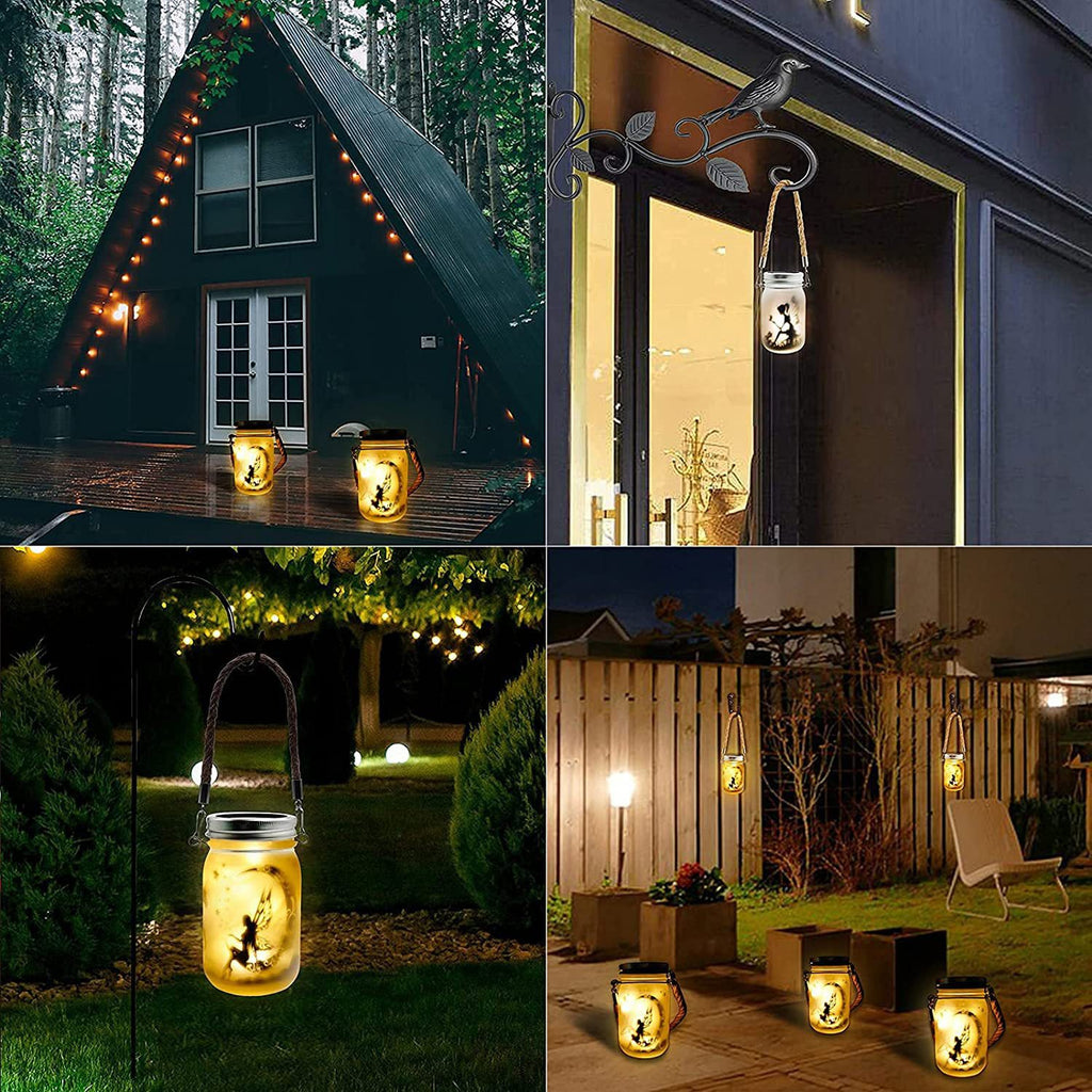 Luz LED Exterior de Tarro de Vidrio Esmerilado Solar Creativo