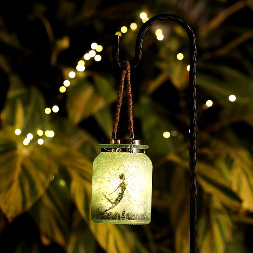 Luz LED Exterior de Tarro de Vidrio Esmerilado Solar Creativo
