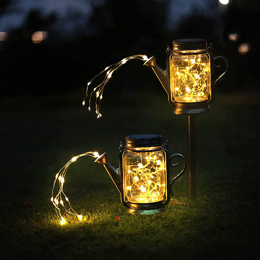 Luz LED Exterior de Tarro de Vidrio Esmerilado Solar Creativo