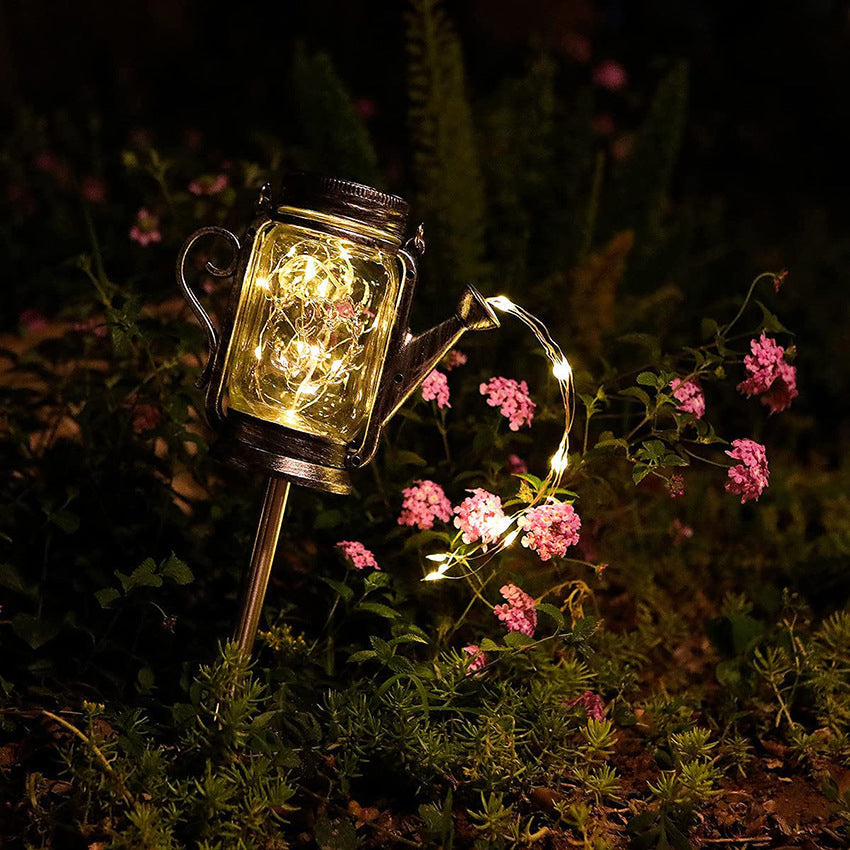 Luz LED Exterior de Tarro de Vidrio Esmerilado Solar Creativo