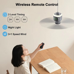 Ventilador de Techo Recargable de 12000mAh para Exteriores con Luz LED