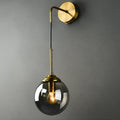 Lámpara de Pared de Vidrio Globo Montaje en Pared Contemporáneo 1 Cabeza Dorada Iluminación para Dormitorio