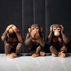 Conjunto de 3 figuras de chimpancé - Juguetonas y Realistas para Tu Interior
