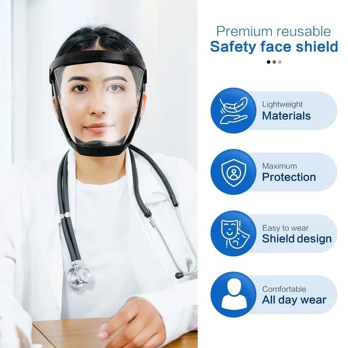 Pantalla Facial Transparente Grande para Protección Completa