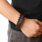 Pulsera de Cuero Trenzado Refinada - Para el Hombre Estiloso
