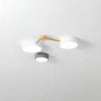 Lámpara de techo LED escandinava de madera y metal