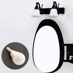 2 Lámpara de baño con luces, lámpara americana a prueba de agua sobre espejo con pantalla de vidrio blanco