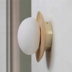 Aplique de Pared de Madera Blanca Moderna