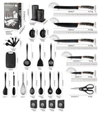 Lisslune | ChefSet – Set de cocina y cuchillos de 29 piezas