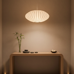 Candelabro de Seda Japandi - Luz Colgante Moderna para Comedores Elegantes