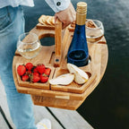 Elegante Mesa de Picnic para Vino de Roble – Compacta y Versátil