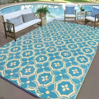 Alfombra Exterior de Polipropileno con Diseño Geométrico
